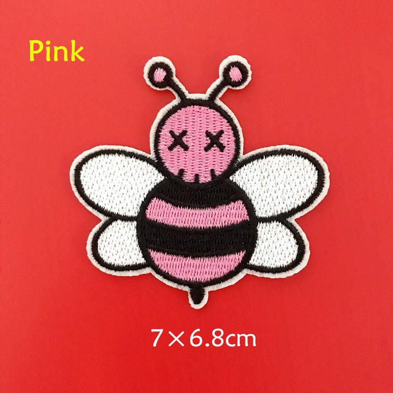☸ Fashion Brand - KAWS &amp; D I O R HOMME Patch ☸ 1Pc Pink Bee / Yellow Bee Diy Sew on Iron on Patch