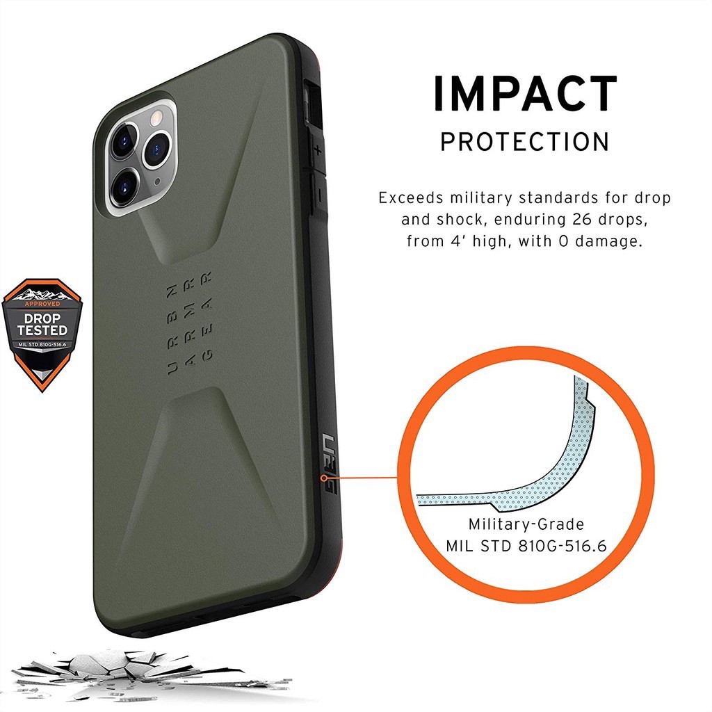 UAG Ốp Điện Thoại Chống Sốc Cho Iphone 11 Pro Xs Max Xr X 8 7 6 6s Plus