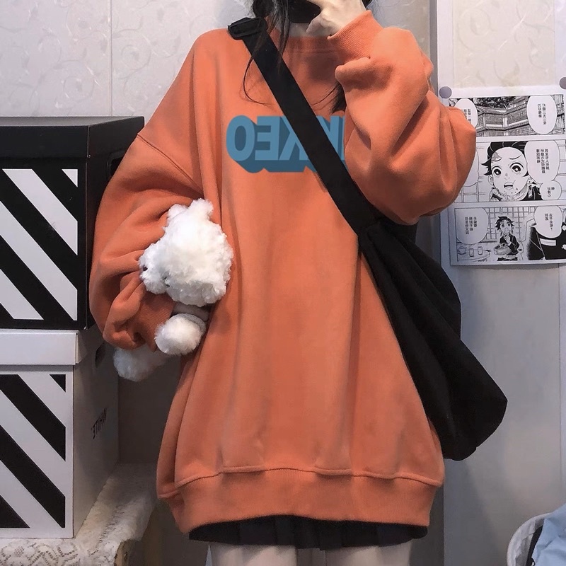 Áo Sweater Nỉ Bông Dài Tay TIKKEO Unisex