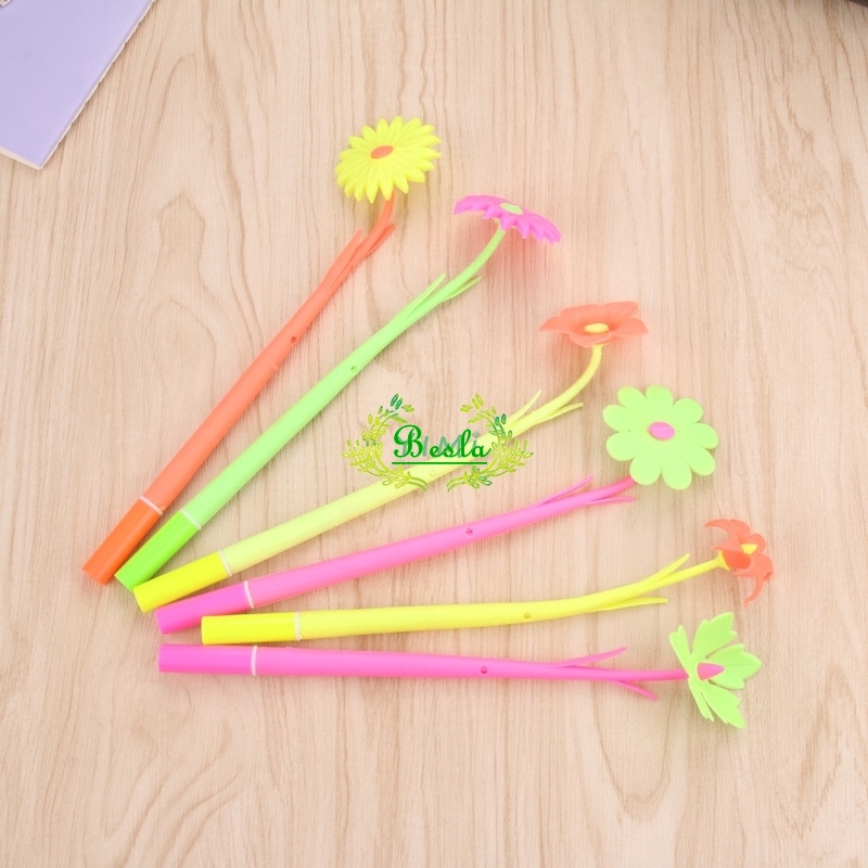 ♕Besla  Hàn Quốc Văn phòng sáng tạo Văn phòng phẩm Hoa Bút Bút Bút nhỏ Hoa Silicone Hoa mềm Silicone Hoa