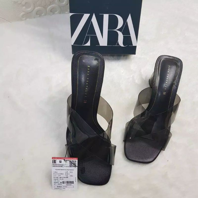 Giày Cao Gót Zara 891 Quai Ngang Trong Suốt Thời Trang