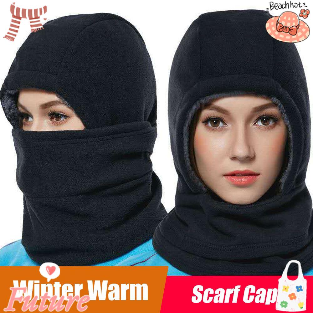 Mũ Lông Cừu Trùm Đầu Dày Dặn Giữ Ấm Cổ Cho Nam Và Nữ
