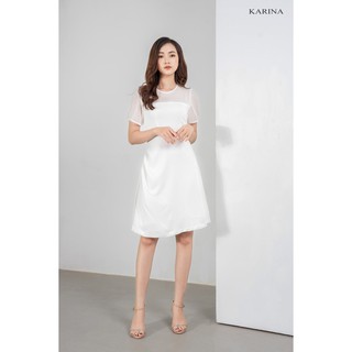Váy trắng phối lưới