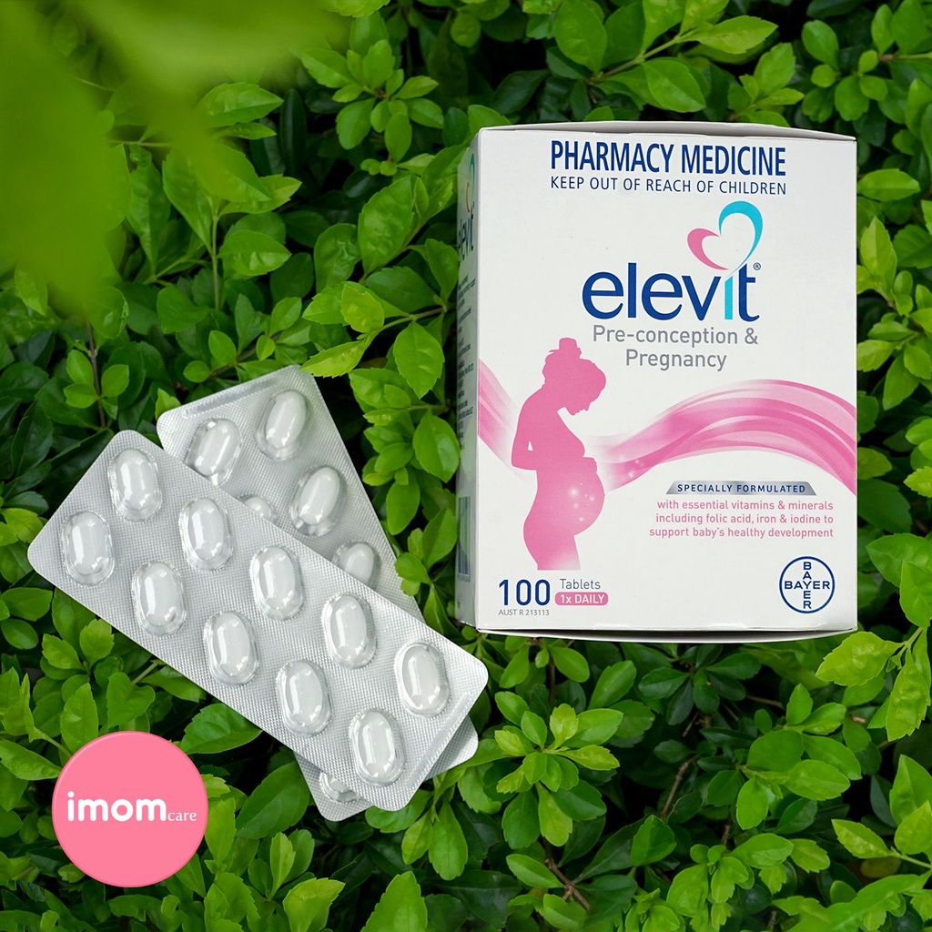 Elevit bầu 100 viên - Vitamin tổng hợp cho bà bầu, bổ sung đầy đủ dưỡng chất cho giai đoạn đầu thai kỳ - ELV100