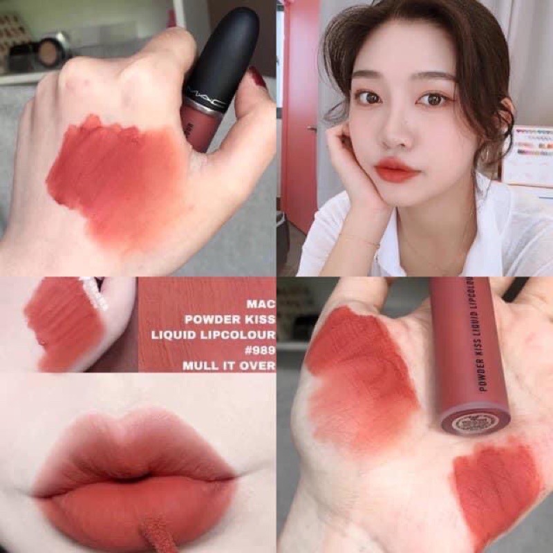 Có sẵn - Son kem MAC Powderkiss Liquid Lipstick 989 màu Mull It Over