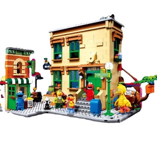 đồ chơi giáo dục Lắp Ráp mô hình 6622 1367PCS Creative cartoon streetscape series Sesame Street
