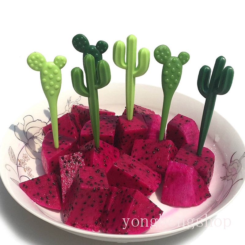 Set 6 nĩa ăn trái cây hình cây xương rồng dễ thương