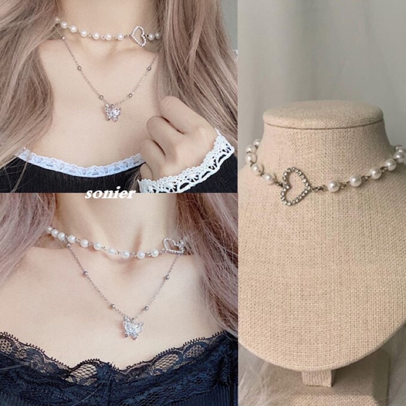 Vòng cổ mặt dây hình trái tim phong cách Hàn Quốc - pk34