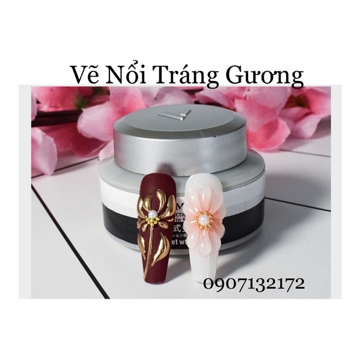 Gel đắp móng vinimay 5in1 đa năng không nóng, vẽ nổi tráng gương, đính đá