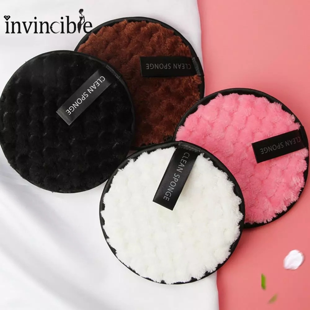 Soft Reusable Microfiber Face Washing Cleaner Puff/ Double Layer Cotton Makeup Remover Pads Skin Care Tool