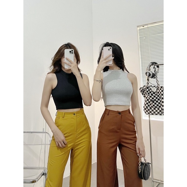 ÁO CỔ LỌ SÁT NÁCH▪Honey Croptop