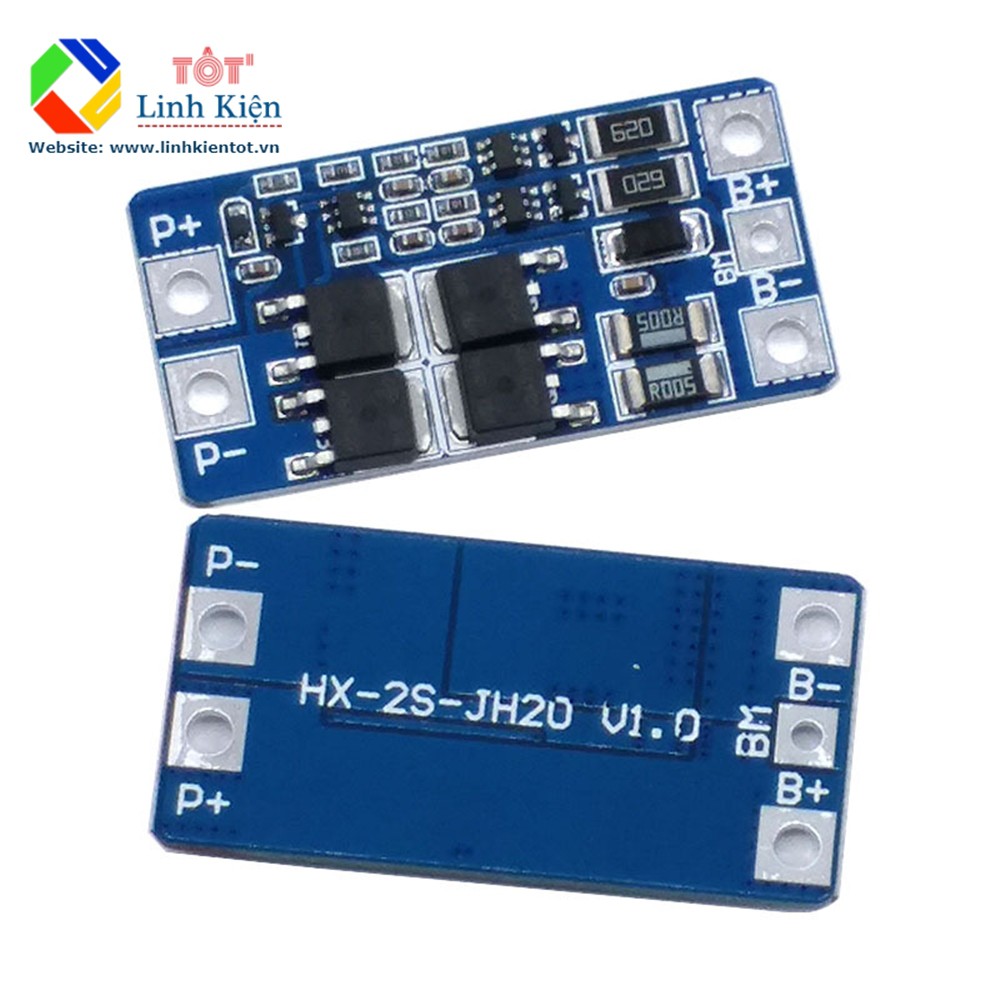 [2S 10A] Mạch bảo vệ pin 18650 2S 7.4V, bảo vệ sạc xả, cân bằng cell