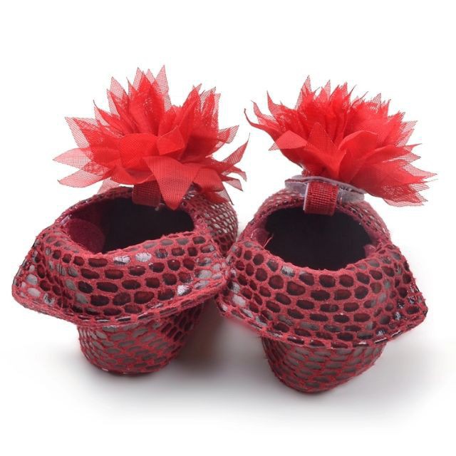 Giày đế mềm cho bé gái hoa đỏ(hình shop chụp)