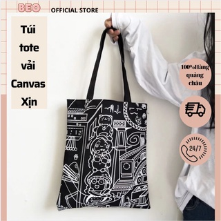 Túi ttúi tote style hàn quốc đen trắng - chipi