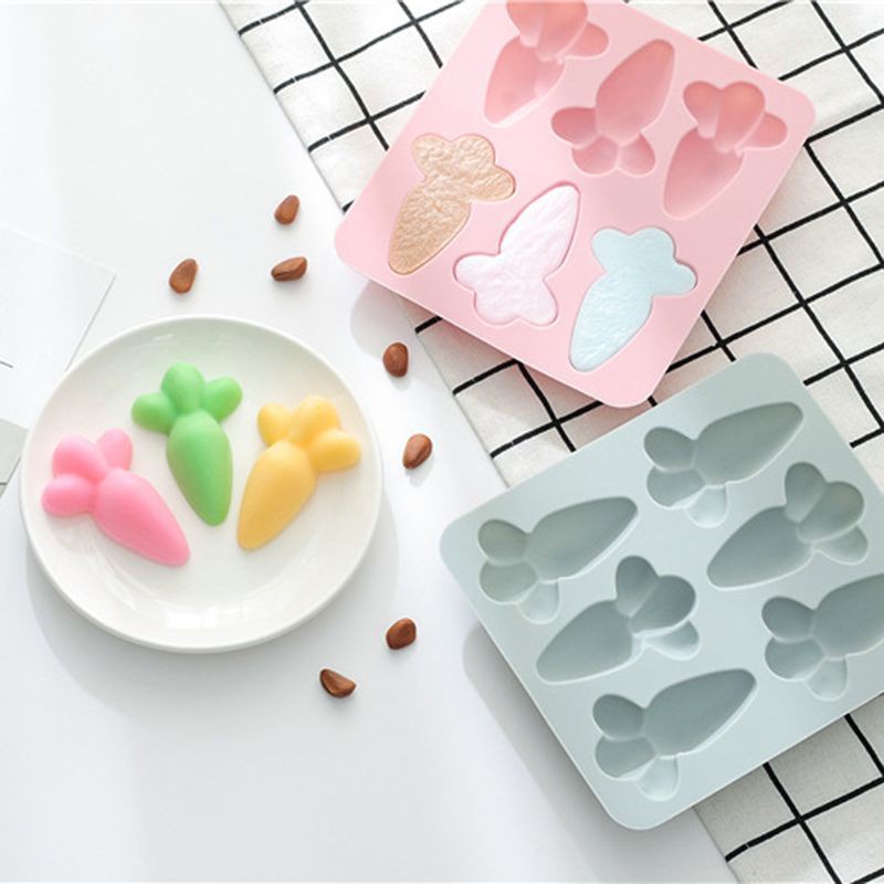 Khuôn Silicone Làm Bánh / Xà Phòng / Bánh Quy Hình Cà Rốt Phục Sinh Diy
