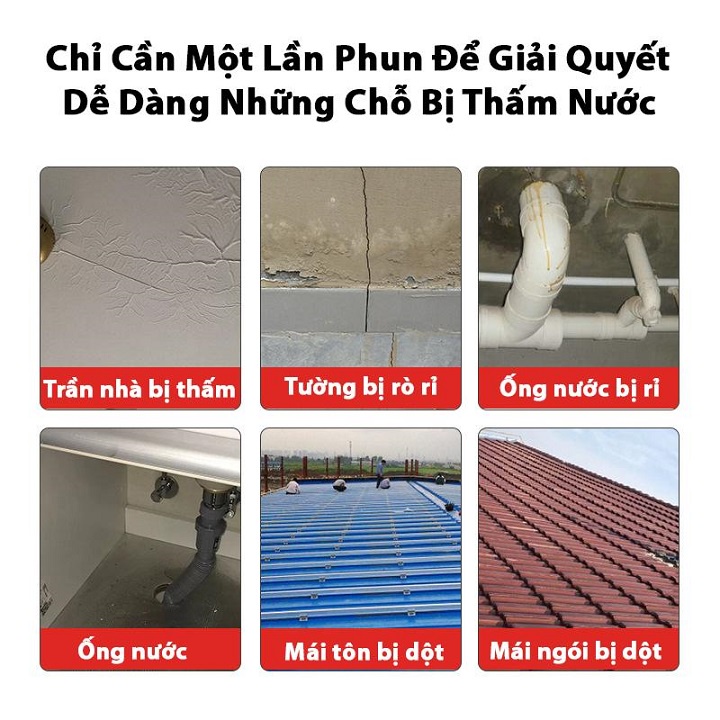 Bình xịt chống thấm Sakyse Nhật Bản 720ml chống thấm dột tường, trần nhà, mái tôn, sân thượng bản mới 2022