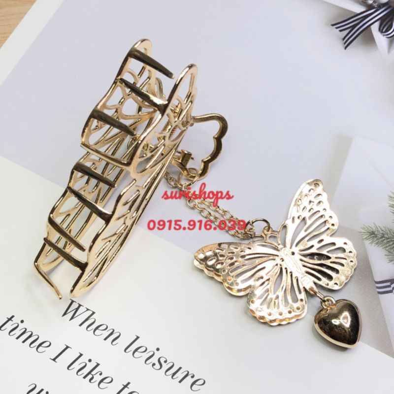 Kẹp Tóc Kim Loại Hình Bướm Phong Cách Hàn Quốc Cho Nữ