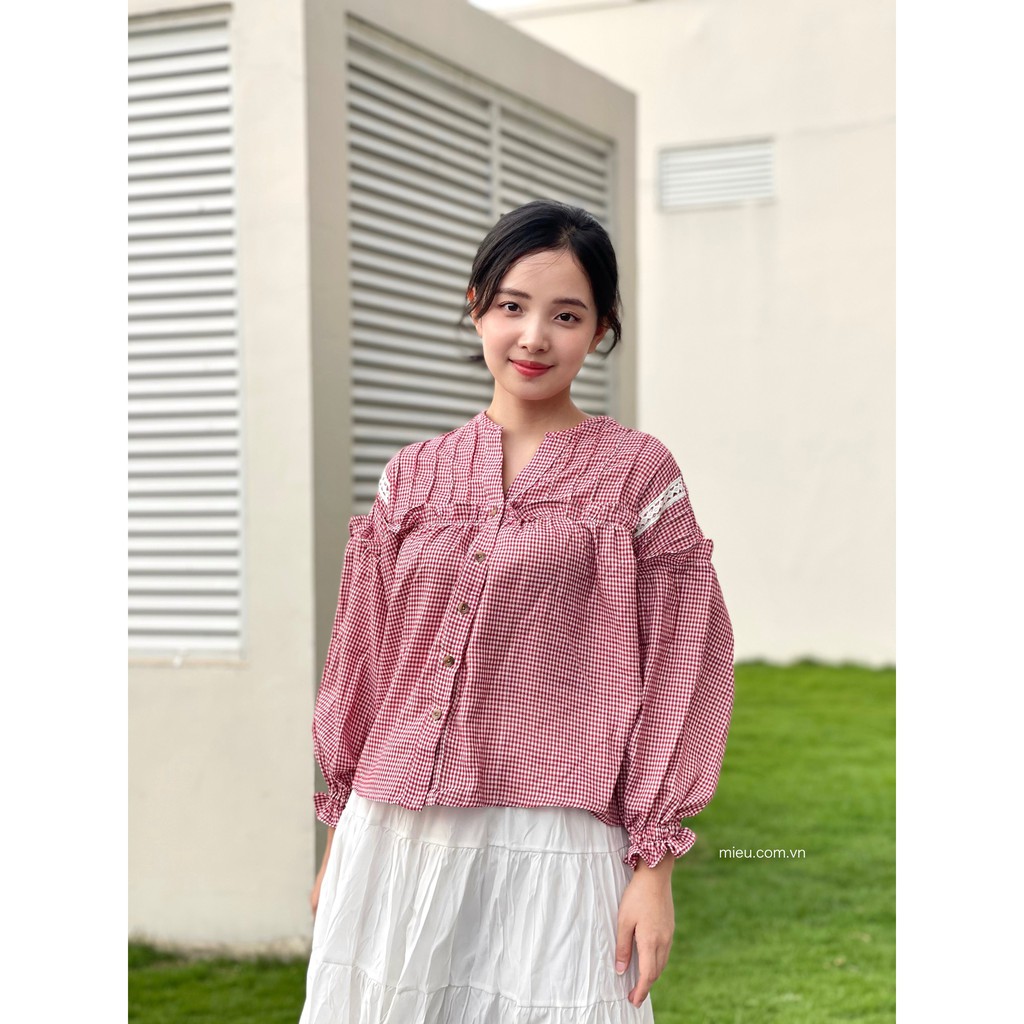 [ Miều ] Áo kiểu baby doll tay dài Lemina Top