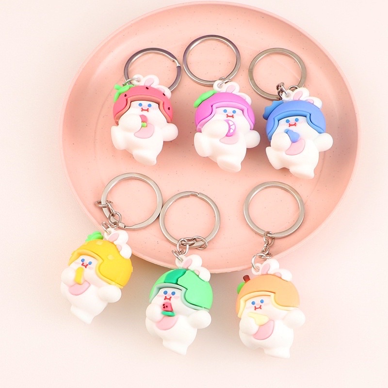 Móc Khoá Thỏ Đội Mũ Hoa Quả_ M16