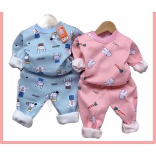 Mẫu Mới- Sét 5 Bộ đồ nỉ bông ấm mùa đông cho trẻ(4-16kg)