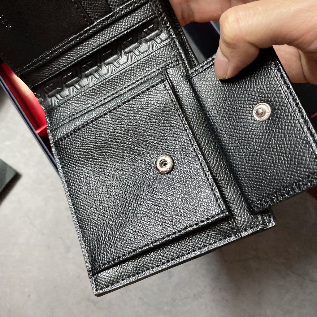 Set nam ví sần logo giữa + nịt gài - S209