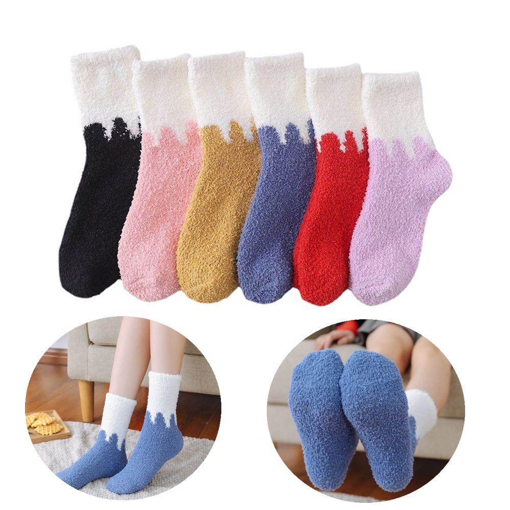 Vớ Lông Cừu San Hô Mềm Mại Giữ Ấm Chân Khi Ngủ Vào Mùa Đông