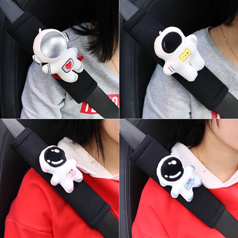 Car Safety Belt Shoulder Pad Cover Cartoon Cute Astronaut Car Safety Belt Anti-Strangulation Protective Case Car Interior Ornaments Auto department store supplies