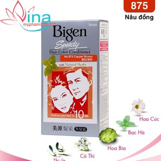 THUỐC NHUỘM TÓC BIGEN SPEEDY HAIR COLOR CONDITIONER NO. 875 COPPER BROWN - NÂU ĐỒNG