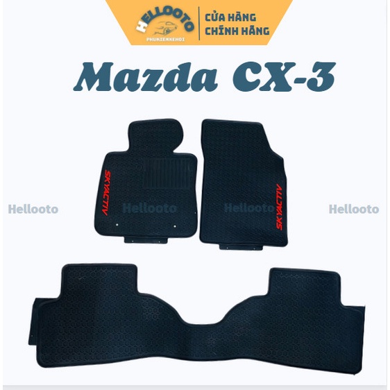 Thảm Lót Sàn Cao Su Xe Mazda CX-3 2021 2022 Màu ĐenHàng Cao Su Đúc Ko Mùi Chuẩn Form xe dễ dàng vệ sinh lau rửa