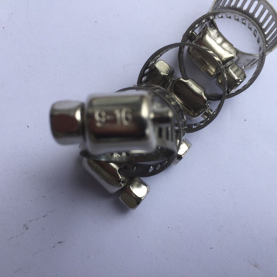 Combo 5 đai xiết inox (9mm- 16mm) cổ dê- vòng đai xiết inox dùng xiết ống 9mm- 16mm