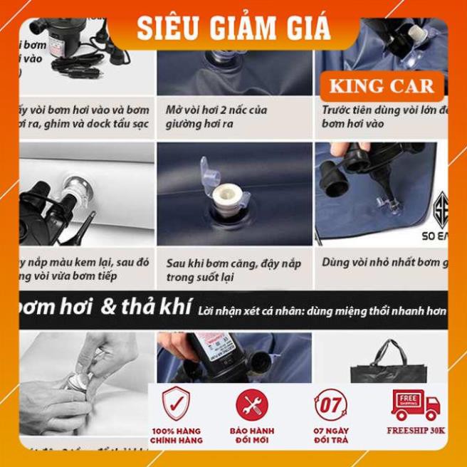 Nệm hơi xe ô tô cao cấp, giường hơi ô tô- bao gồm bơm điện, gối, miếng vá dự phòng - Shop KingCar