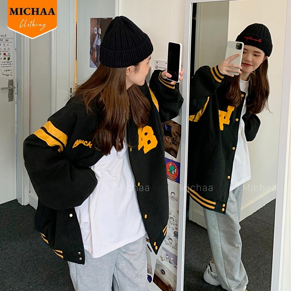 Áo Khoác Bomber Nỉ LB Nam Nữ Form Rộng Vải Nỉ Hình In Đẹp - MICHAA