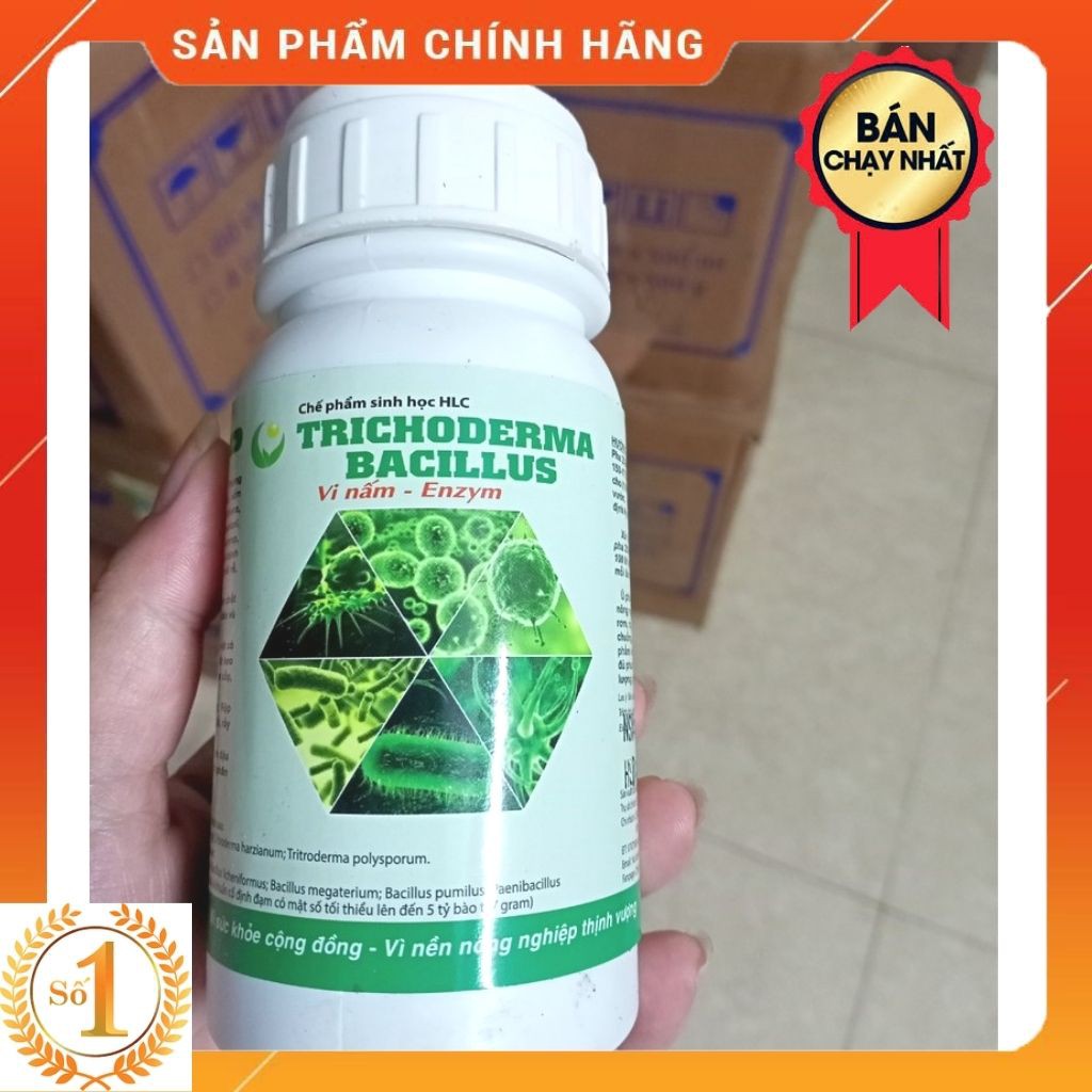 NẤM ĐỐI KHÁNG TRICHODERMA BACILLUS HLC (DẠNG NƯỚC) CHAI 250ML - Ủ PHÂN CHUỒNG, TƯỚI CÂY, ĐỐI KHÁNG NẤM BỆNH, CẢI TẠO ĐẤT