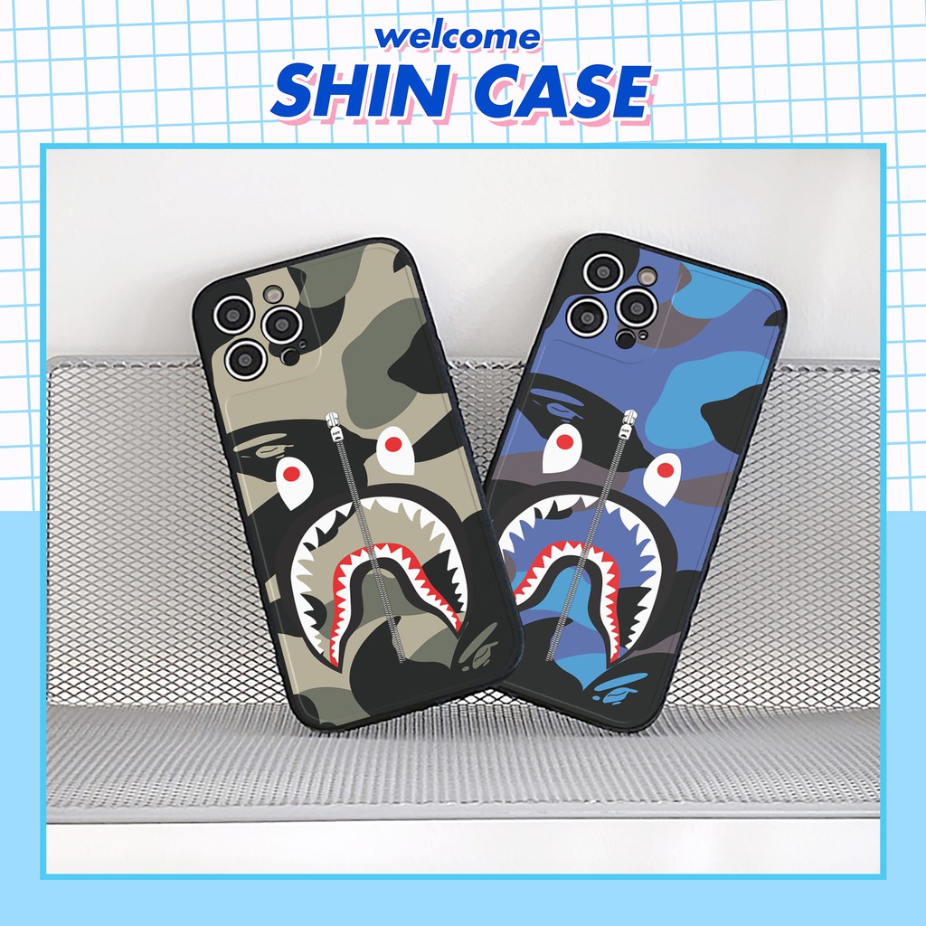 Ốp lưng iphone Bape Camo bóng cạnh vuông 6/6plus/6s/6splus/7/7plus/8/8plus/x/xr/xs/11/12/13/pro/max/plus/promax