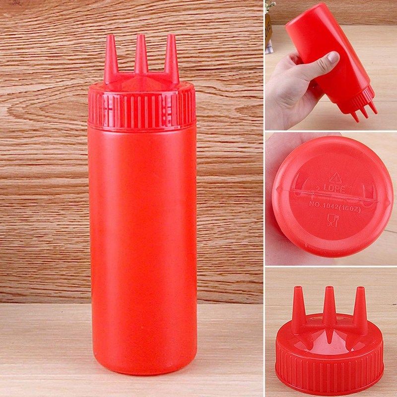 Chai nhựa đựng sốt 3 đầu xịt dung tích 12-24 OZ nhiều màu lựa chọn