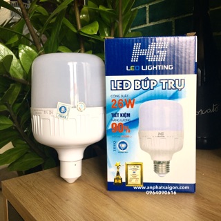 Đèn led tiết kiệm điện - búp trụ - led bulb trụ 26w hg chính hãng - nhà phân phối