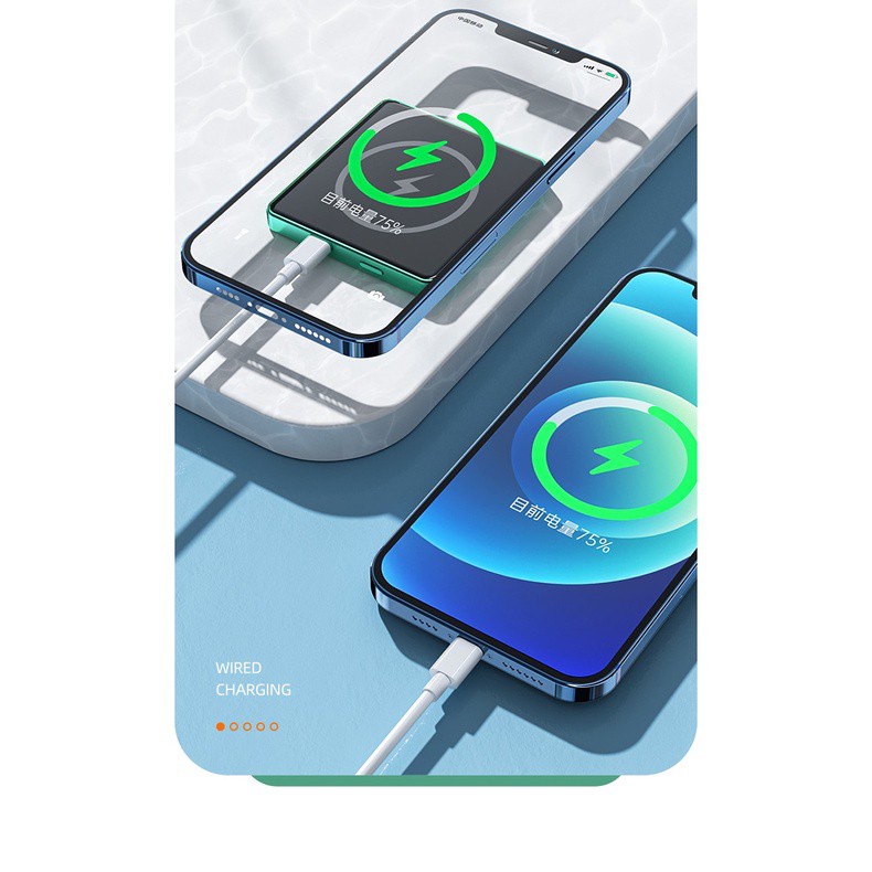 Sạc dự phòng ko dây  10000mah hỗ trợ sạc ko dây táo cho ĐT táo 12 12 Pro 12 Pro Max