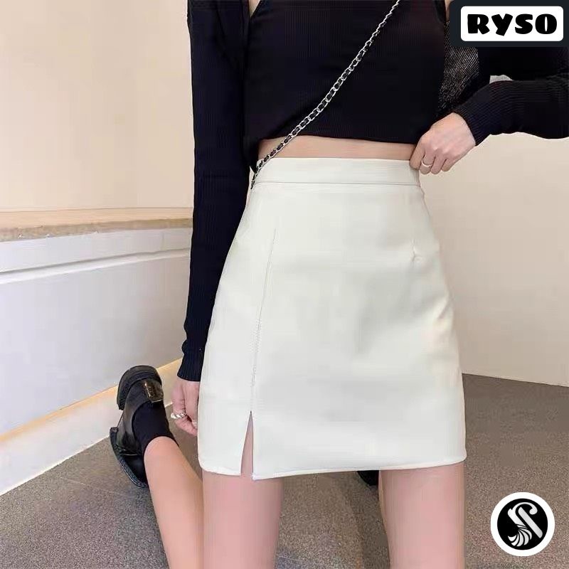 [Mã SKAMFSW175 giảm 10K đơn 50K] Chân Váy Chữ A Ngắn Xẻ Tà Phong Cách Công Sở Lưng Cạp Cao Trẻ Trung ( có quần trong )