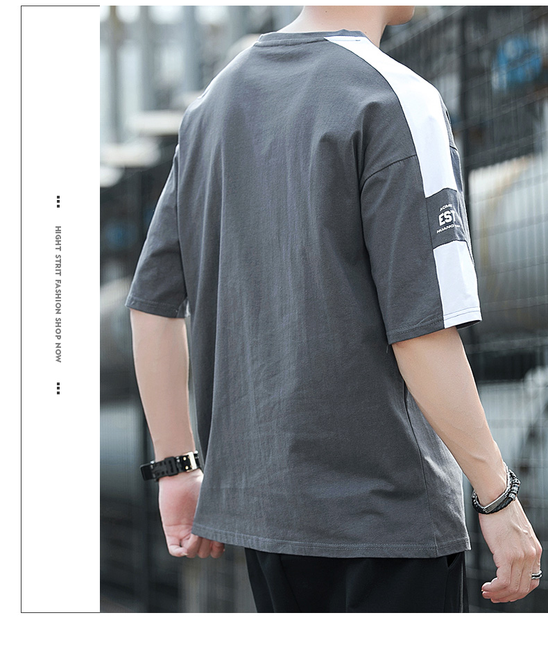 Round Neck Short Sleeve Male T-shirt With Stylish Fashion Print