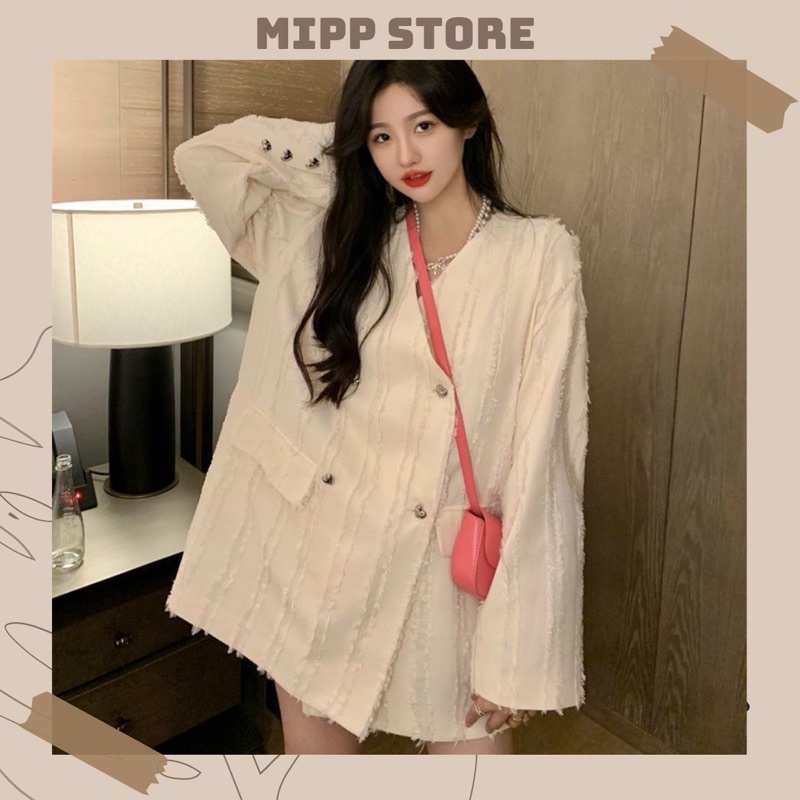 Áo khoác blazer nữ tay dài dáng rộng kiểu mới