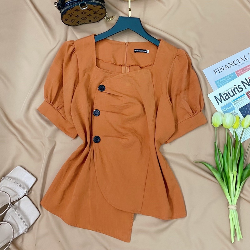 [FREESHIP 3.3] Áo kiểu bigsize Peplum 3 Nút Tà Xéo Giá Xưởng (có size 50kg đến 90kg) | BigBuy360 - bigbuy360.vn
