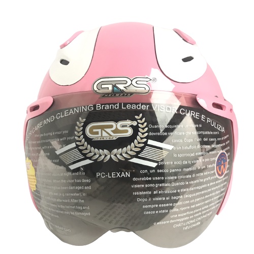 Mũ bảo hiểm Phản Quang siêu xịn - GRS A913K - Hồng line trắng