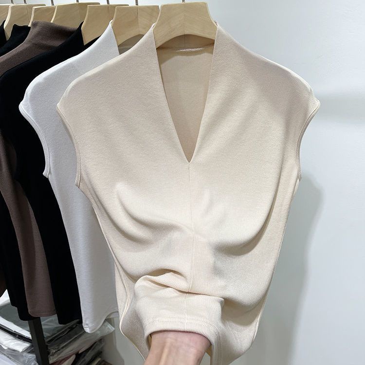 Áo Thun Sát Nách Cổ Chữ v Dáng Rộng Vải Cotton Thời Trang Xuân Hè 2022 Chất Lượng Cao