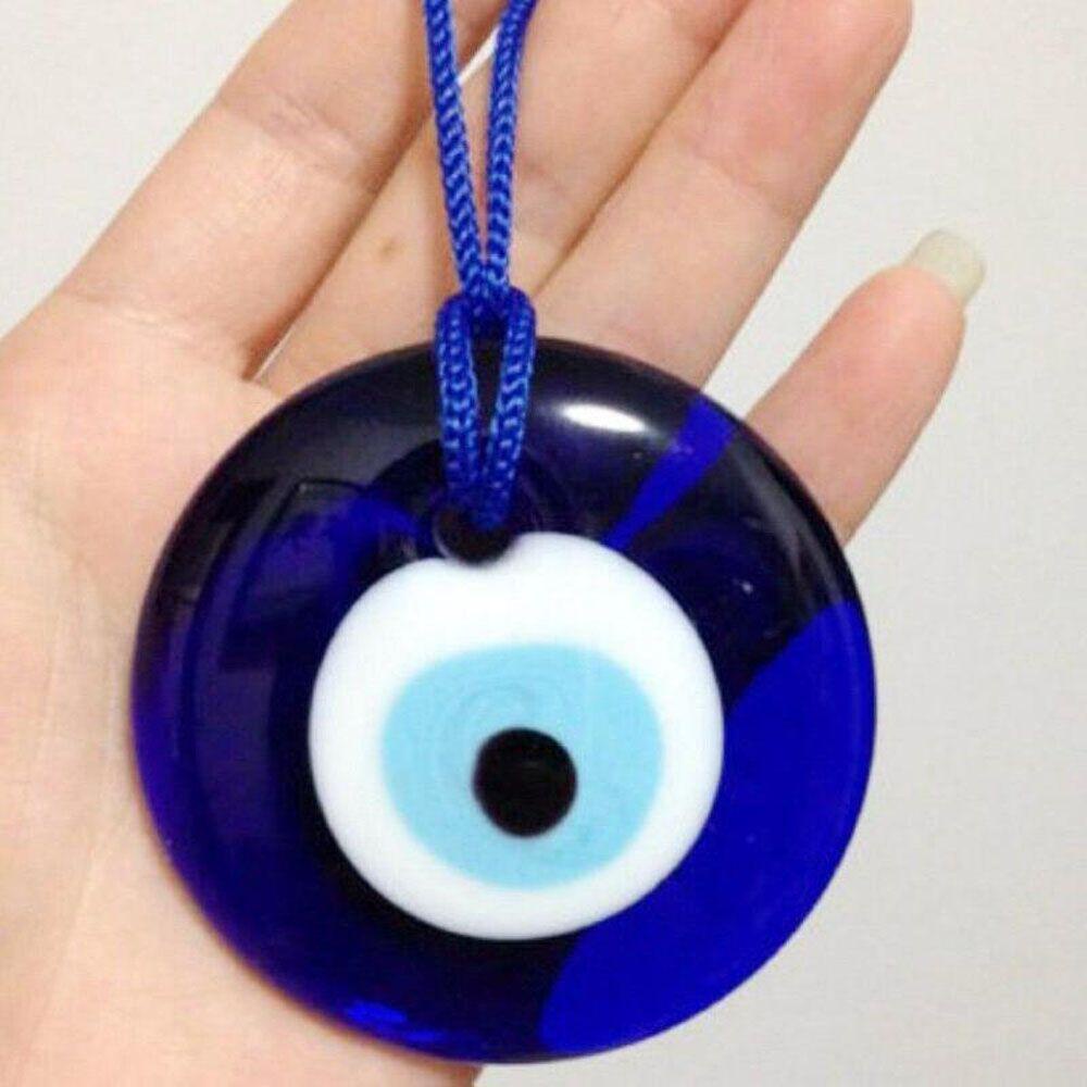 1 Bùa Hộ Mệnh Kabbalah Mắt Quỷ Bằng Kính Màu Xanh Dương Trang Trí Nhà Cửa / Văn Phòng