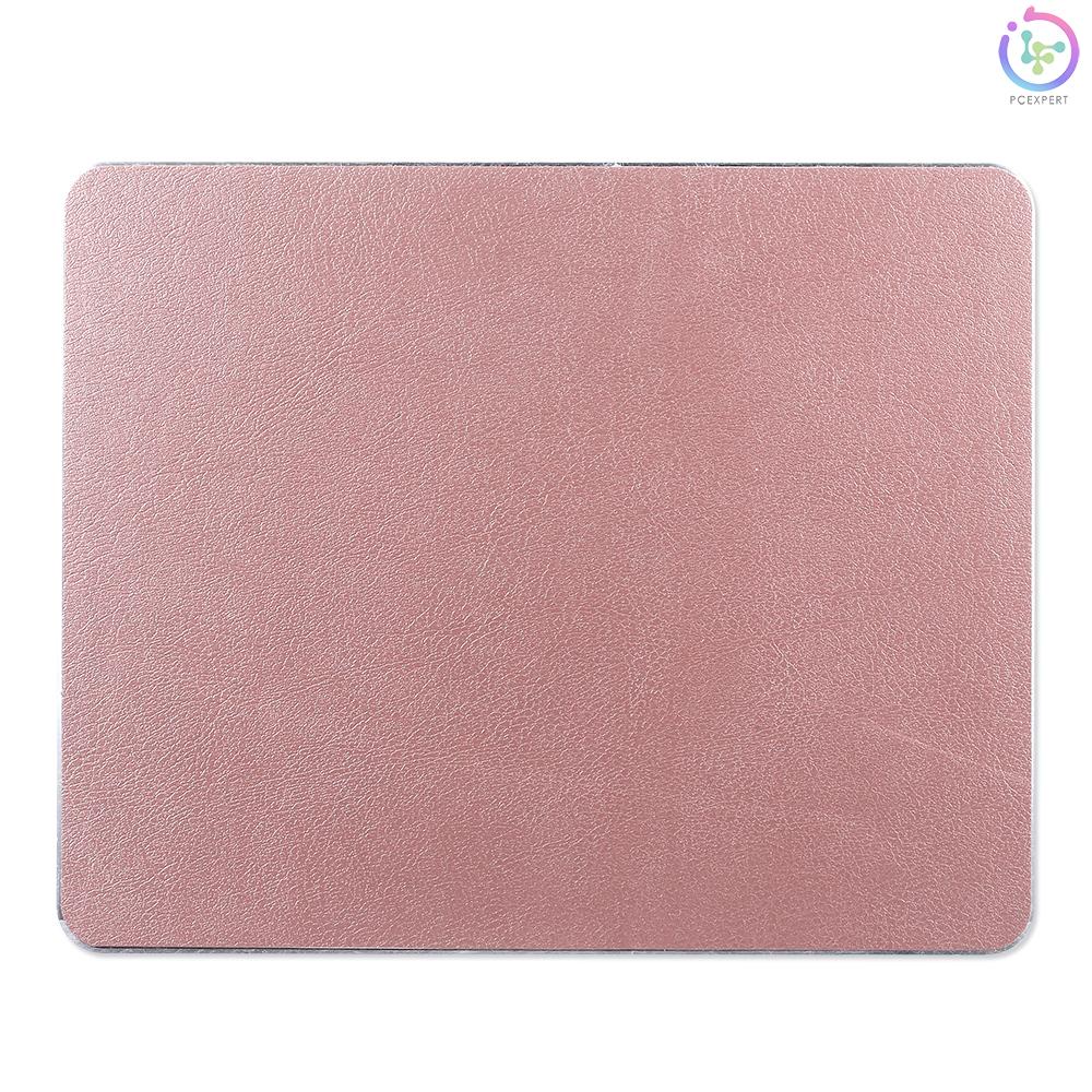 Small Aluminum Mouse Pad PU+PVC Dual Purpose Mouse Pad Gaming Office Mouse Pad 198*160mm Rose Gold