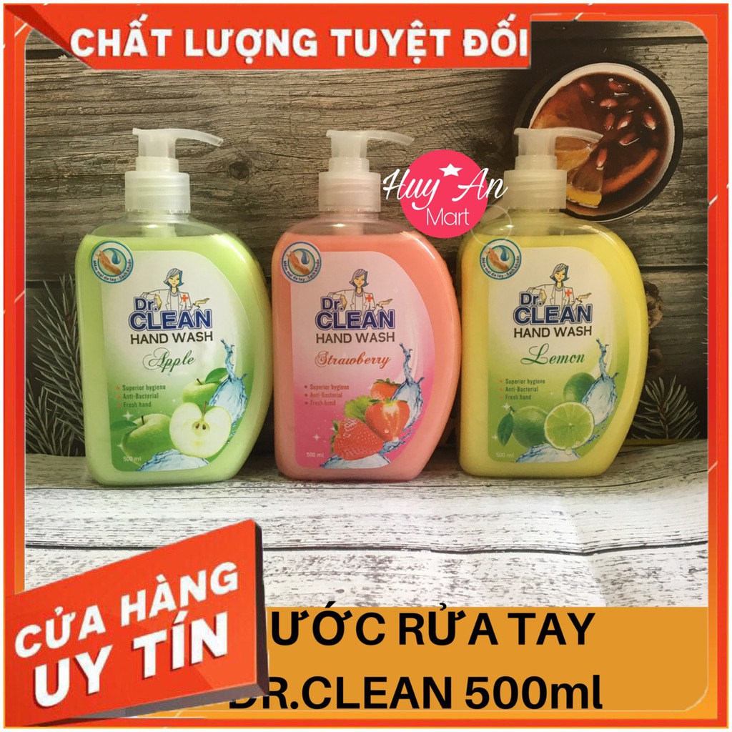 Nước rửa tay DR.Clean hương hoa quả 500ml diệt khuẩn 99,9% Hàng Việt nam