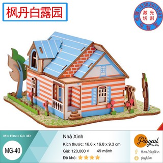 Bộ lắp ráp mô hình gỗ 3d - nhà xinh