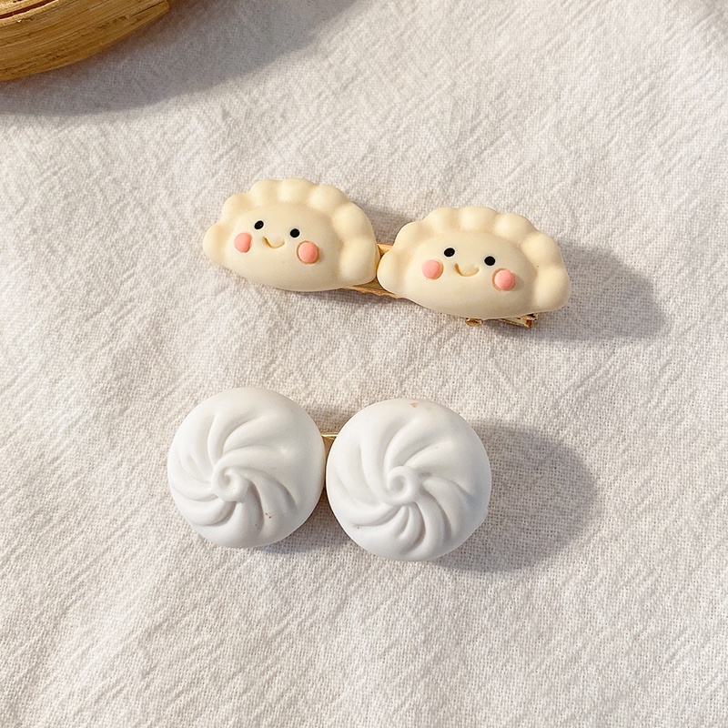 Kẹp tóc hình bánh bao / há cảo cỡ nhỏ thiết kế sáng tạo dễ thương