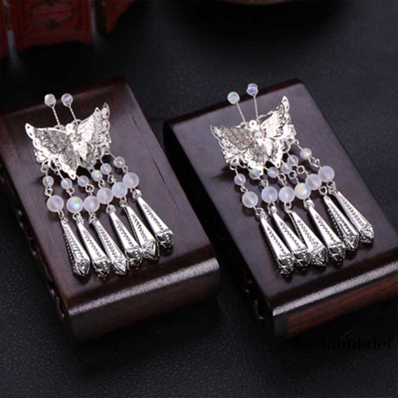 Cặp kẹp tóc tua rua kiểu dáng đơn giản thanh lịch dành cho nữ