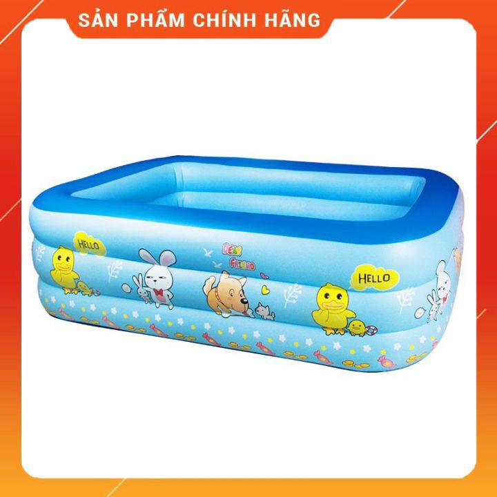 Bể bơi phao 3 tầng hình chữ nhật 1m8 cho bé